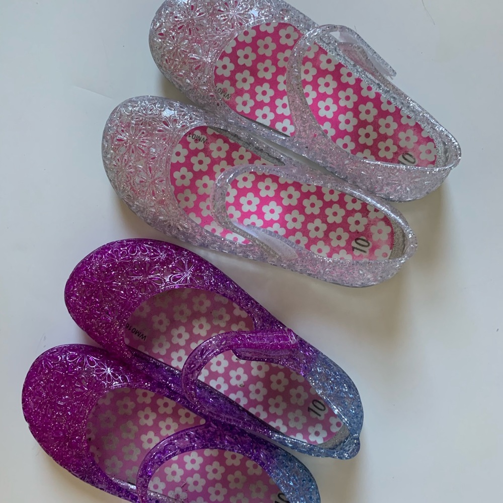 Two pairs of jelly sandals - size 10 toddler